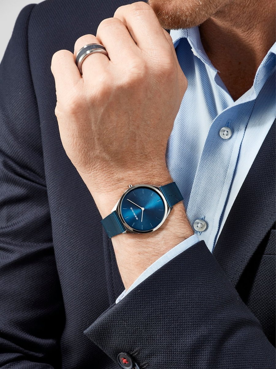 BERING Ultra Slim Polished Silver Unisex Watch - 17039-307 | Time Watch Specialists