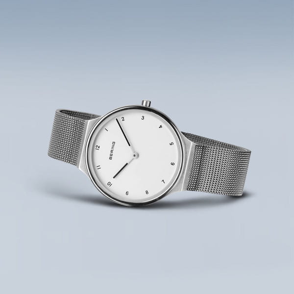 Bering Ultra Slim Polished/brushed Silver Women's Mesh Watch | 18434-004