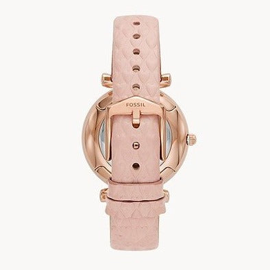 Carlie Three-Hand Date Blush Leather Watch | ES5269 | Time Watch Specialists