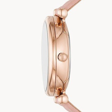 Carlie Three-Hand Date Blush Leather Watch | ES5269 | Time Watch Specialists