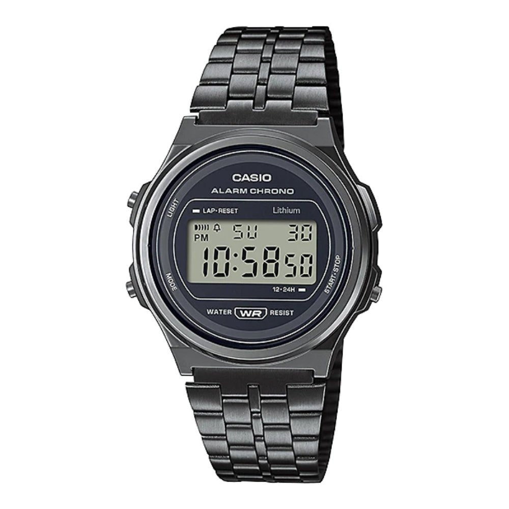CASIO Classic Black Stainless Steel Unisex Watch - A171WEGG-1ADF | Time Watch Specialists