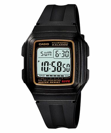 Casio Digital 5 Alarms Dual Time Illuminator Men's Watch | F201WA - 9ADF | TIME Watches