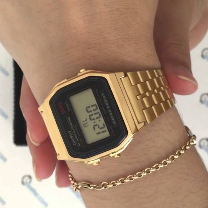 CASIO Digital Vintage Gold Stainless Steel Unisex Watch - A159WGEA-1DF | Time Watch Specialists