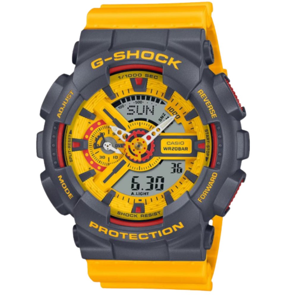 Casio G-Shock Digital-Analogue Yellow Resin Strap Unisex Watch GA-110Y-9ADR | Time Watch Specialists