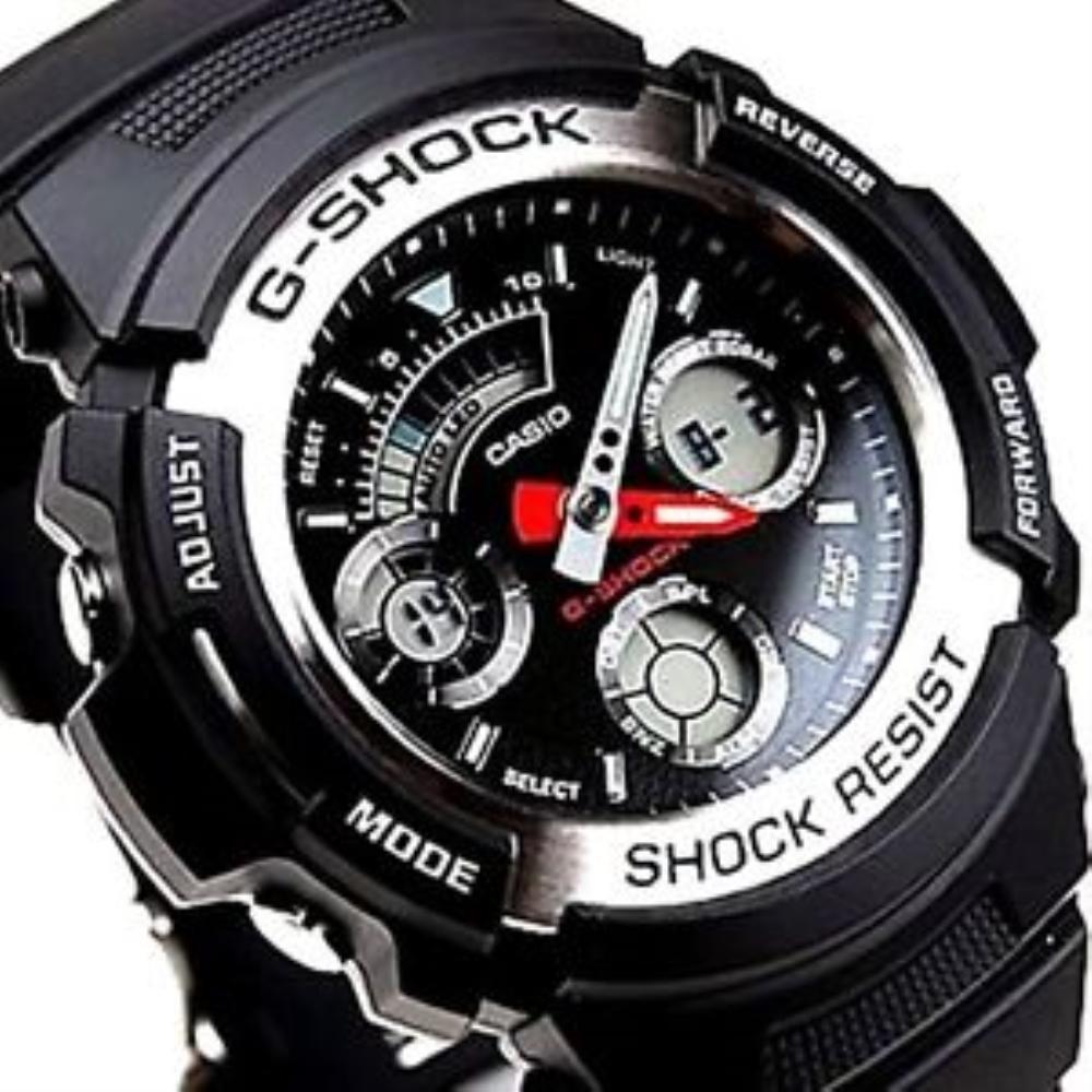CASIO G-Shock Digital Quartz Black Resin Mens Watch - AW-590-1ADR | Time Watch Specialists