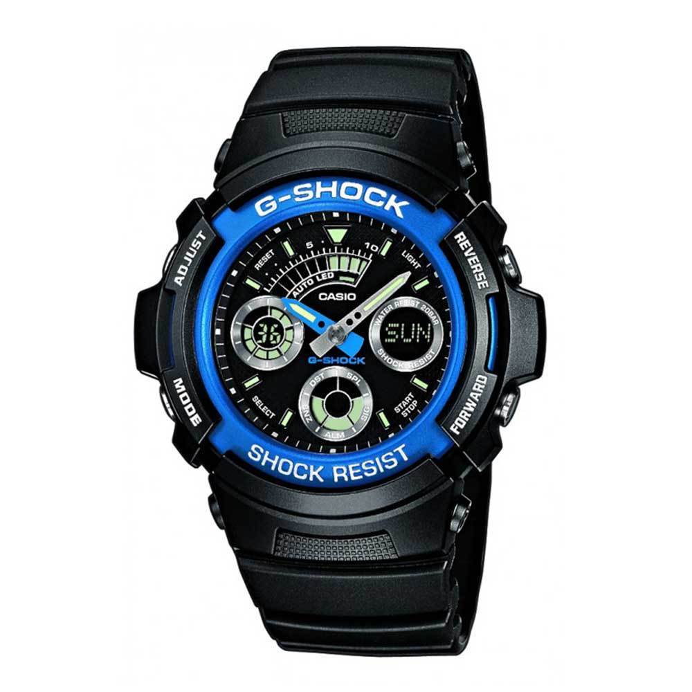 CASIO G-Shock Digital Quartz Black Resin Mens Watch - AW-591-2ADR | Time Watch Specialists