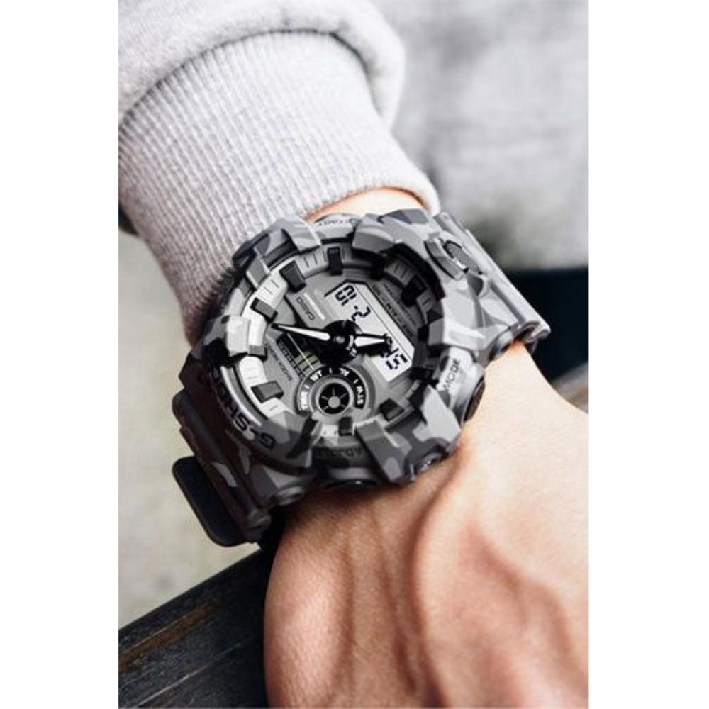 CASIO G - Shock Digital Quartz Grey Camo Resin GA - 700CM - 8ADR Mens Watch | TIME Watches