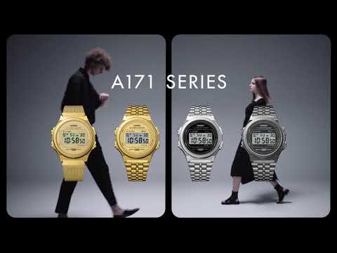 Casio Gunmetal Retro Black Mesh Youth Unisex Watch | A171WEMB - 1ADF | TIME Watches