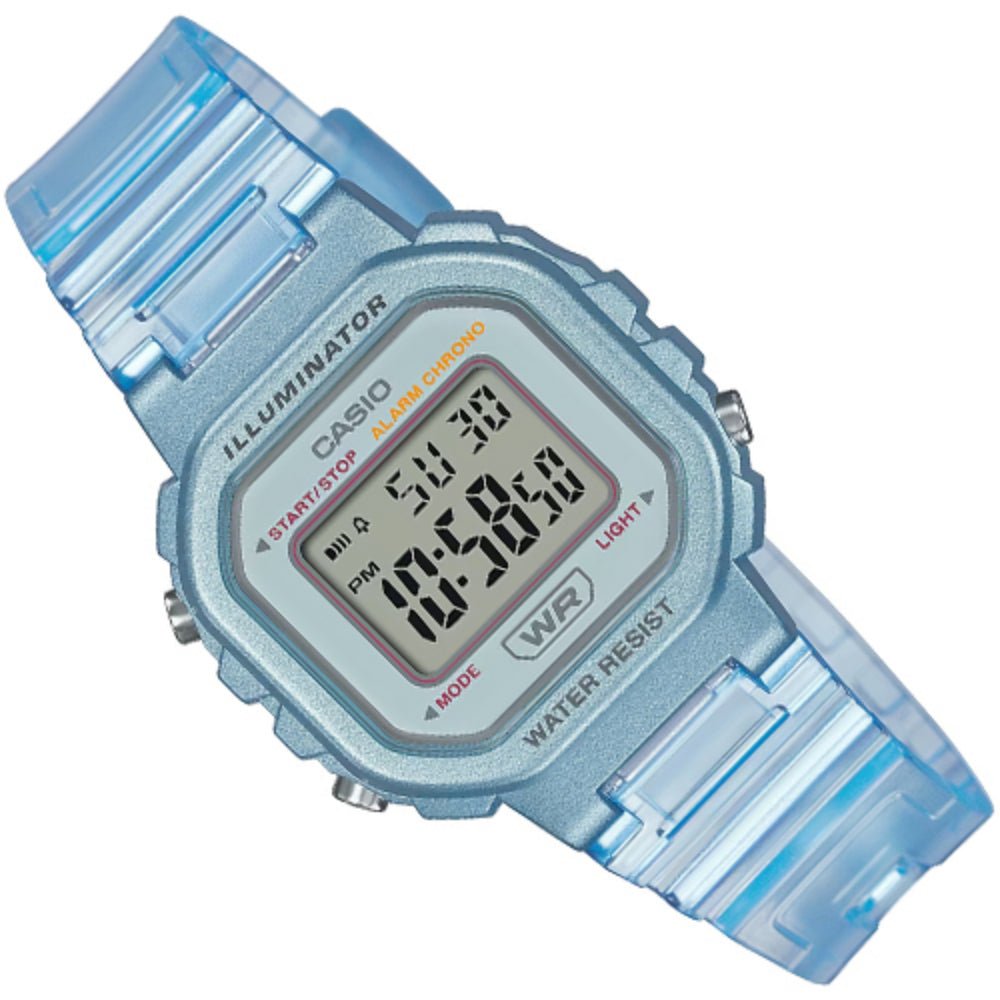 Casio Vintage Transparent Dial And Blue Resin Strap Unisex Watch | LA-20WHS-2ADF | Time Watch Specialists