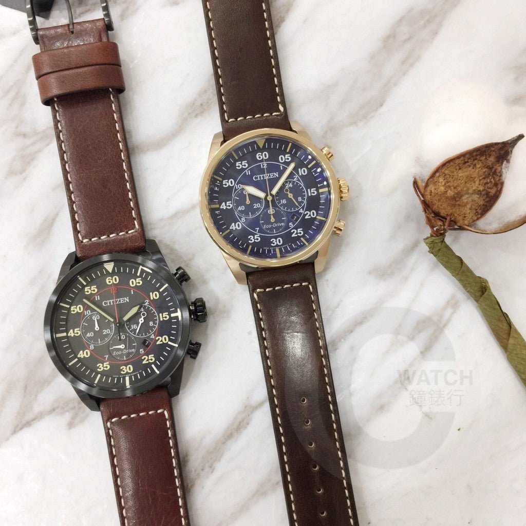 Citizen Chronograph Black Dial Brown Leather Men's Watch - CA4218-14E | Time Watch Specialists