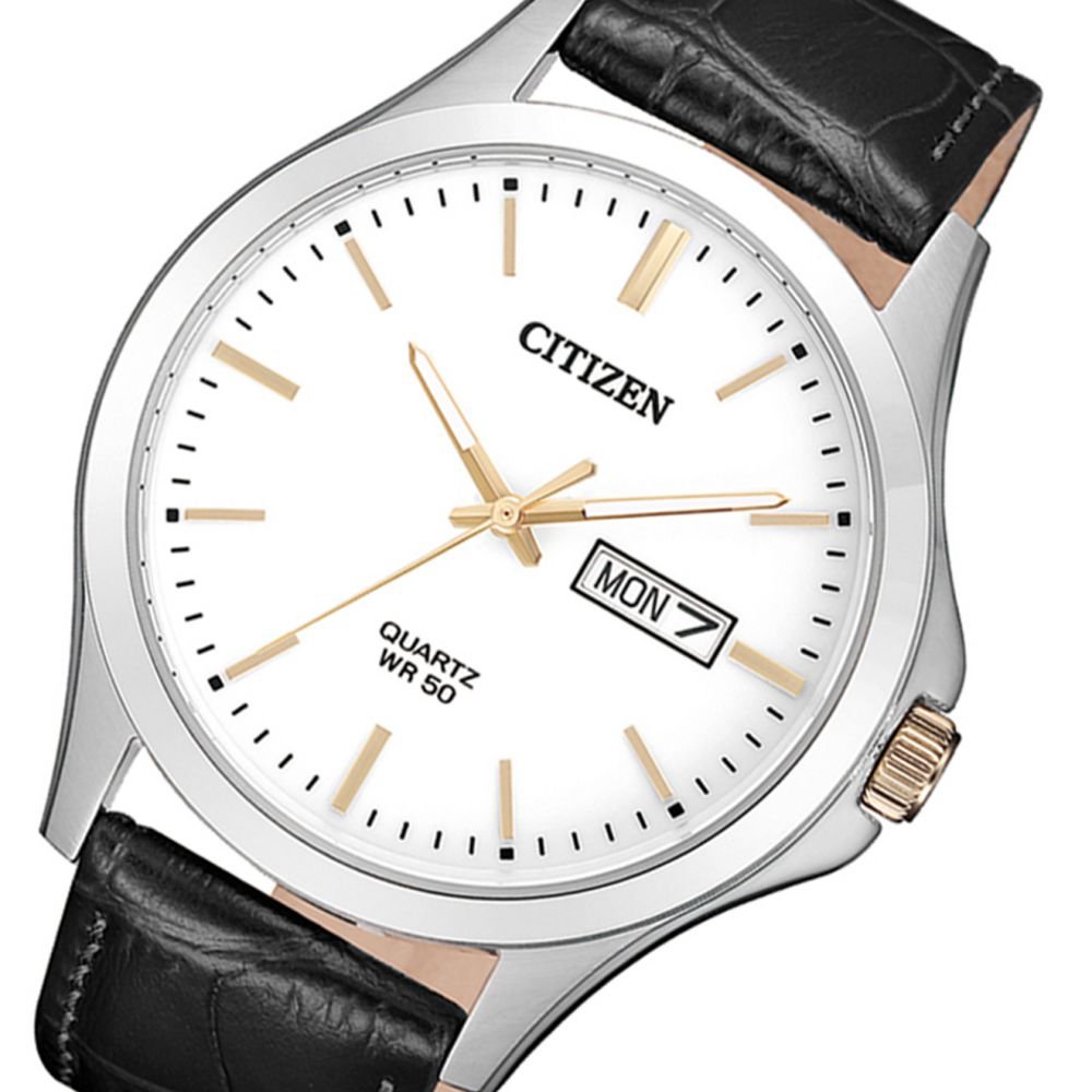 Citizen Classic Day Date Black Leather Strap Men's Watch | BF2009 - 11A | TIME Watches