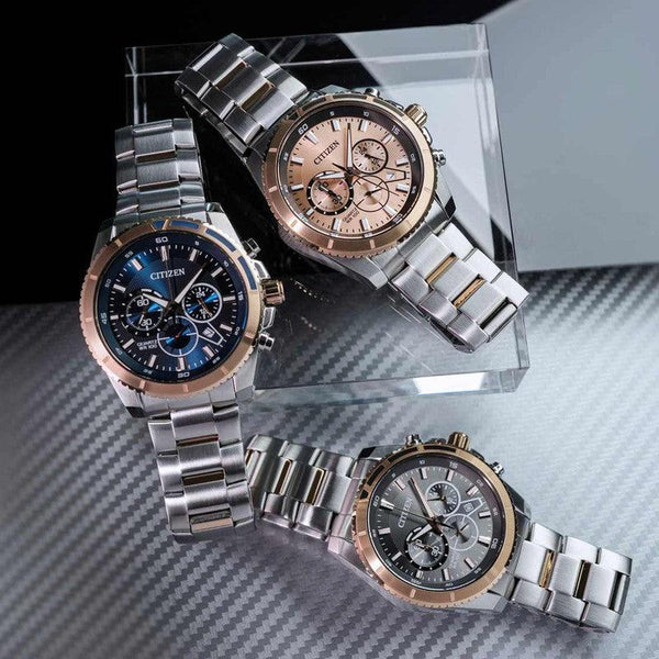 Citizen Quartz Blue Dial Two Tone Chronograph Men's Watch | AN8206-53L