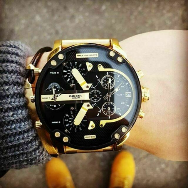 Diesel Black / Gold Mr Daddy 2.0 Men's Chronograph Watch - DZ7333 | Time Watch Specialists