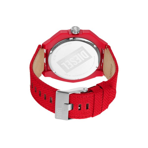 Diesel Framed Three-Hand Solar-Powered Red rPET Men's Watch | DZ4621 | Time Watch Specialists