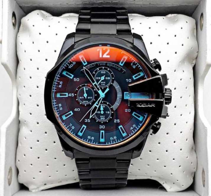 Diesel Mega Chief Black Round Stainless Steel Men's Watch - DZ4318 | Time Watch Specialists