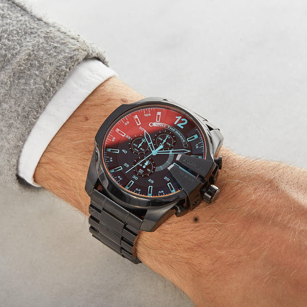 Diesel Mega Chief Black Round Stainless Steel Men's Watch | DZ4318
