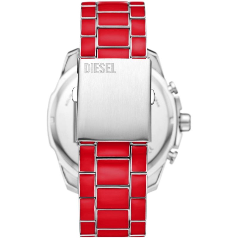 Diesel Mega Chief Chronograph, Red Enamel and Stainless Steel Men's Watch | DZ4638 | Time Watch Specialists