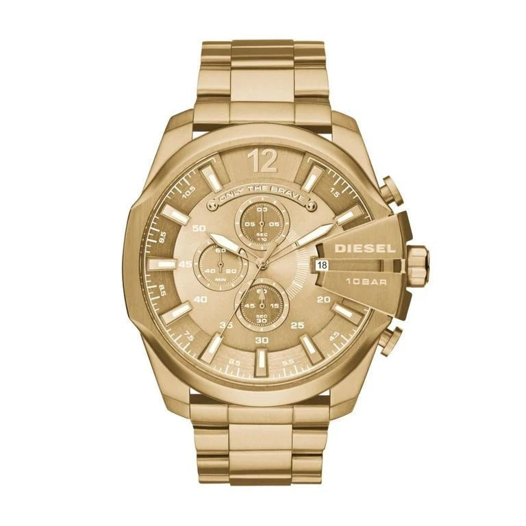 Diesel Mega Chief Gold Round Stainless Steel Men's Watch | DZ4360 | Time Watch Specialists