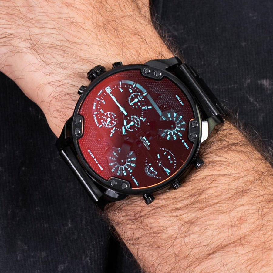 Diesel Mr. Daddy 2.0 Chronograph Black Stainless Steel Men's Watch | DZ7395 | TIME Watches