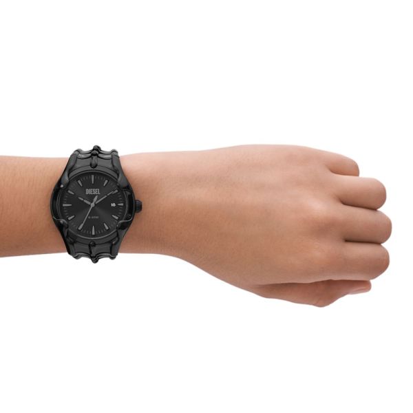Diesel Vert Three-Hand Date, Black Stainless Steel Men's Watch | DZ2187