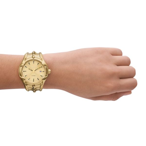 Diesel Vert Three - Hand Date, Gold - Tone Stainless Steel Men's Watch | DZ2186 | TIME Watches