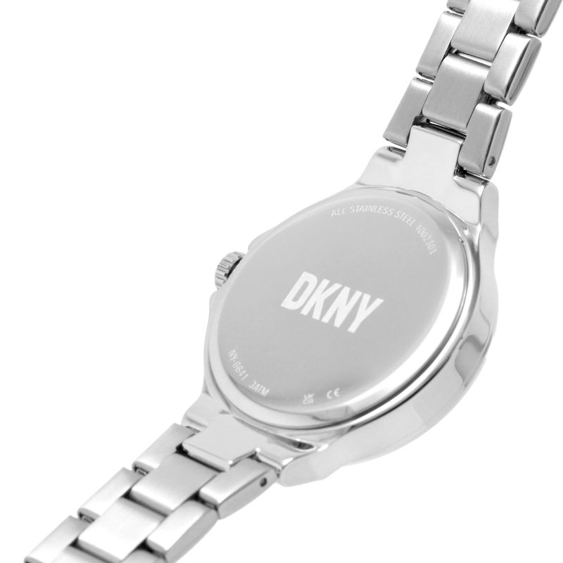 DKNY Chambers Silver Dial and White Steel Bracelet 38mm Women's Watch | NY6641 | TIME Watches