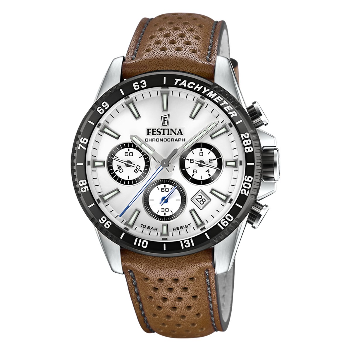 Festina Timeless Chronograph Brown Genuine Leather Men's Watch | F20561/1 | Time Watch Specialists