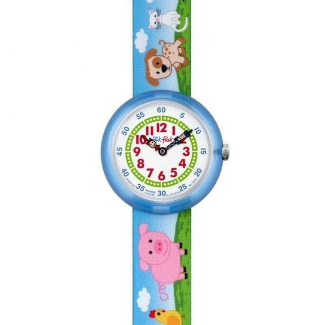 Flik Flak Farmily Blue Textile Watch | FBNP043 | Time Watch Specialists