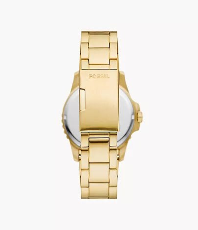 Fossil Blue Dive Three-Hand Date Gold-Tone Stainless Steel Men's Watch| FS6035 | Time Watch Specialists