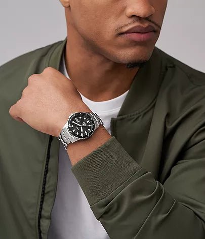 Fossil Blue Dive Three-Hand Date Stainless Steel Men's Watch | FS6032 | Time Watch Specialists