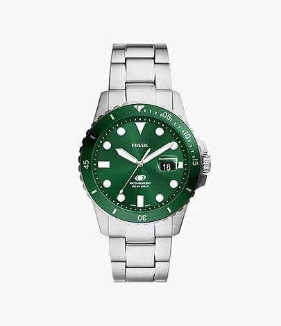 Fossil Blue Dive Three-Hand Date Stainless Steel Men's Watch | FS6033 | Time Watch Specialists