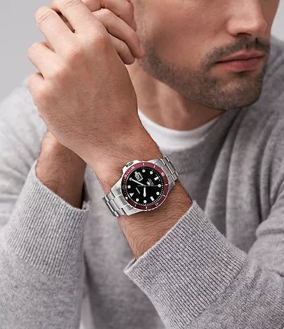 Fossil Blue Dive Three-Hand Stainless Steel Men's Watch | FS6013 | Time Watch Specialists