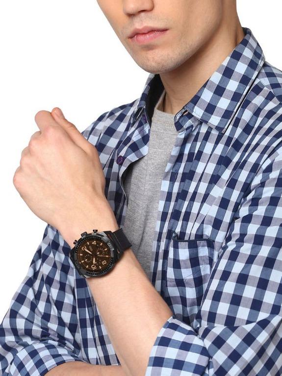 Fossil Bronson Chronograph Brown Croco Leather Men's Watch | FS5713 | TIME Watches