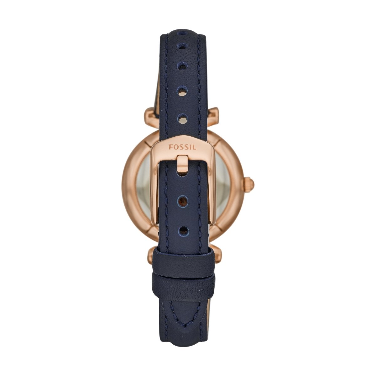 Fossil Carlie Mini Three-Hand Navy Leather Watch - ES4502 | Time Watch Specialists