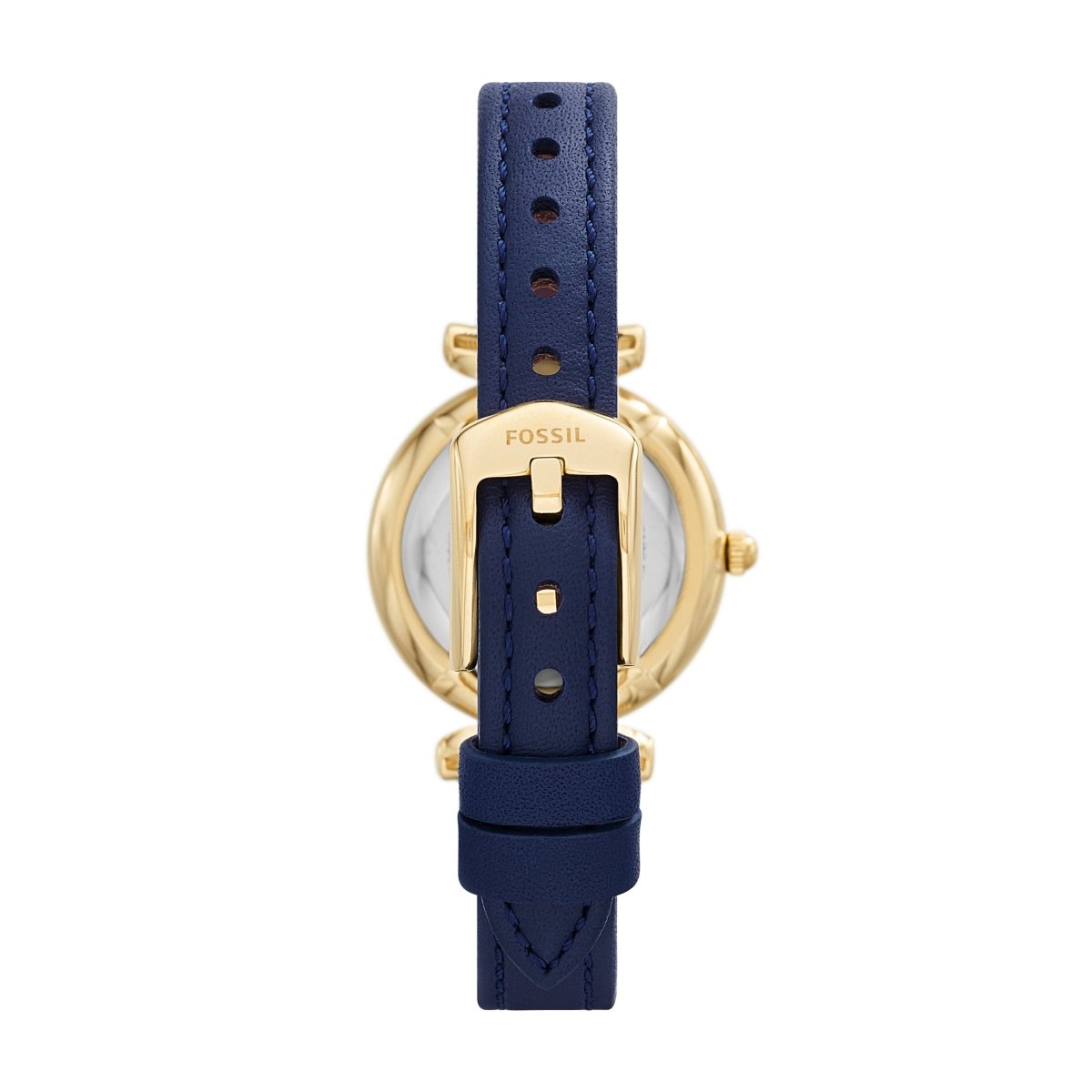 Fossil Carlie Mini Three-Hand Navy Leather Women's Watch - ES5017 | Time Watch Specialists