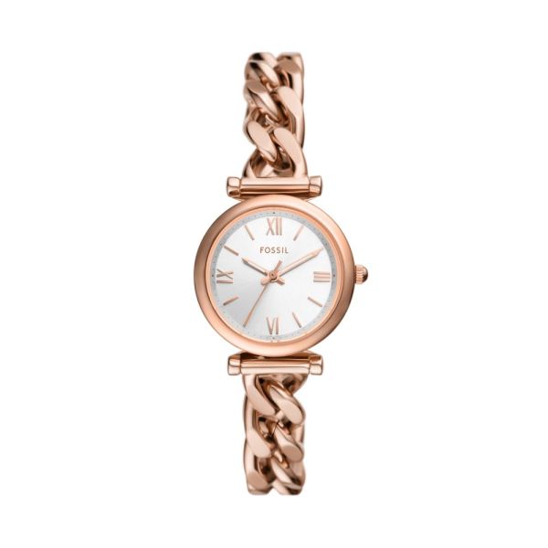 Fossil Carlie Three-Hand Rose Gold-Tone Stainless Steel Woman's Watch | ES5330 | Time Watch Specialists
