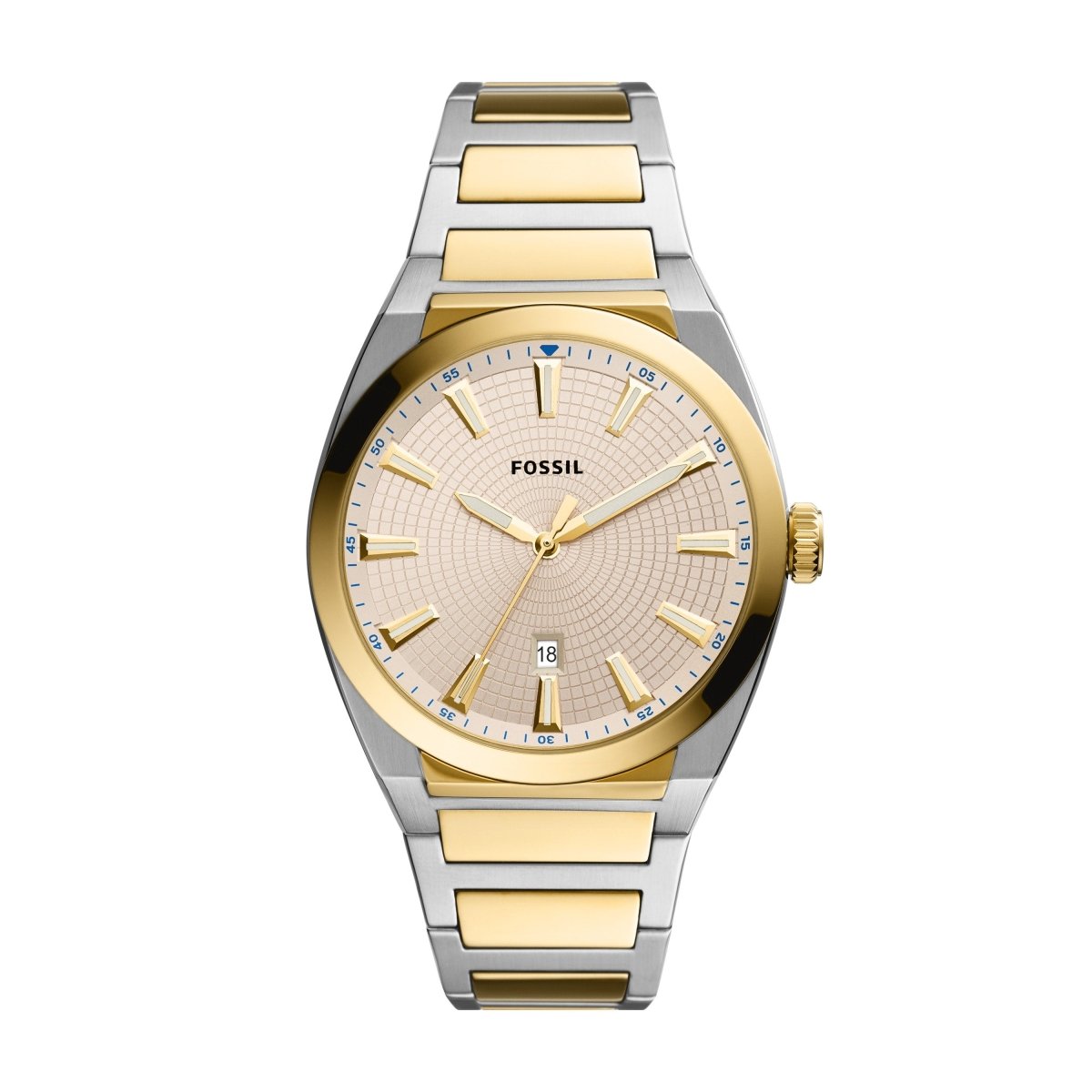 Fossil Everett Three-Hand Date Two-Tone Stainless Steel Men's Watch - FS5823 | Time Watch Specialists