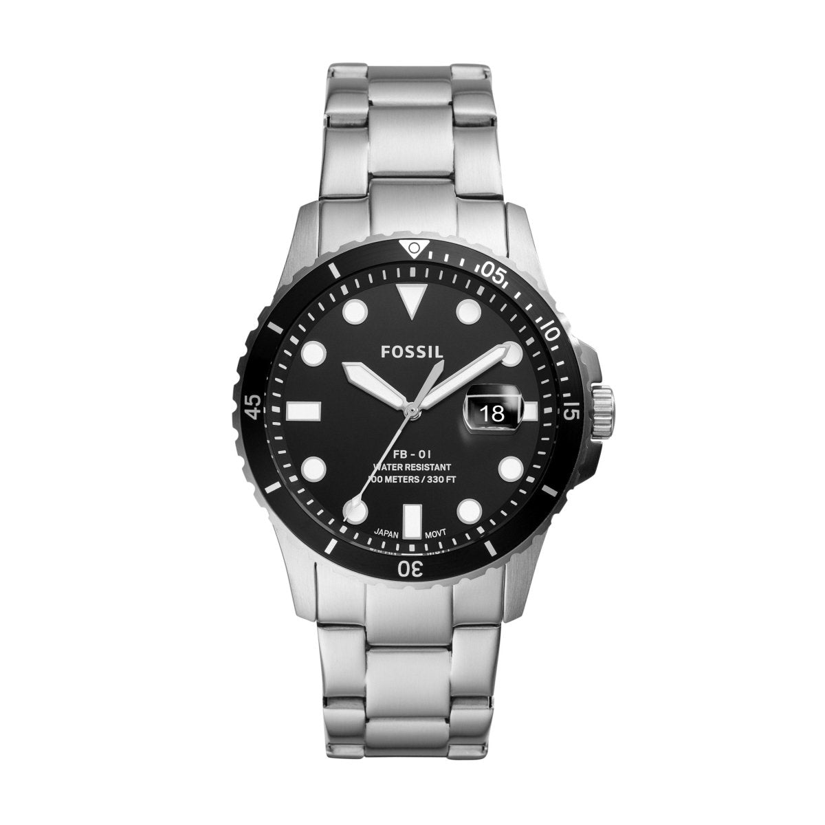 Fossil FB-01 Three-Hand Date Stainless Steel Men's Watch - FS5652 | Time Watch Specialists