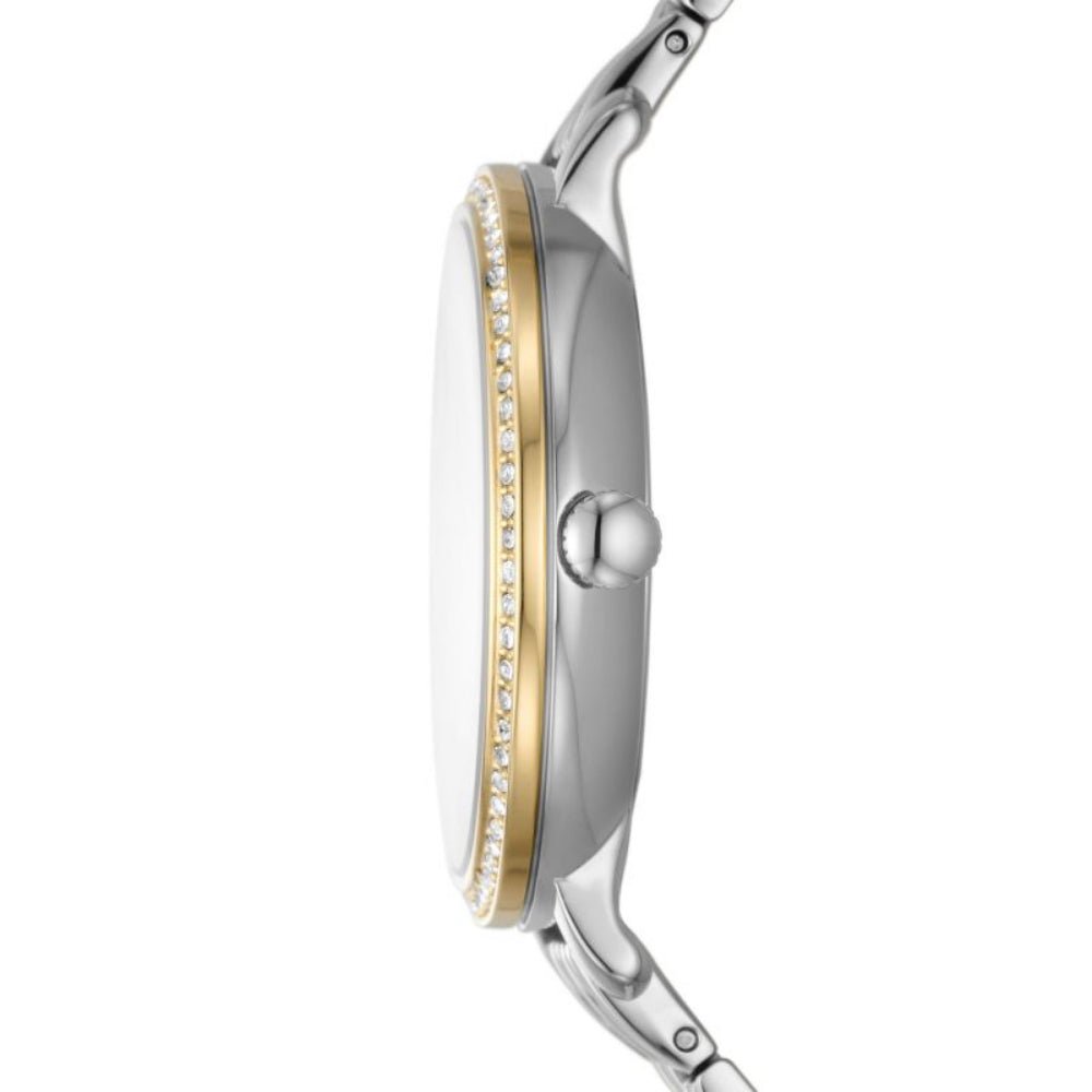 Fossil Jacqueline White Dial With Two-Tone Stainless Steel Strap Women Watch | ES5166 | Time Watch Specialists