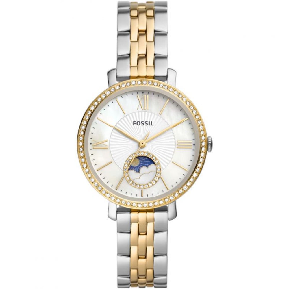 Fossil Jacqueline White Dial With Two-Tone Stainless Steel Strap Women Watch | ES5166 | Time Watch Specialists