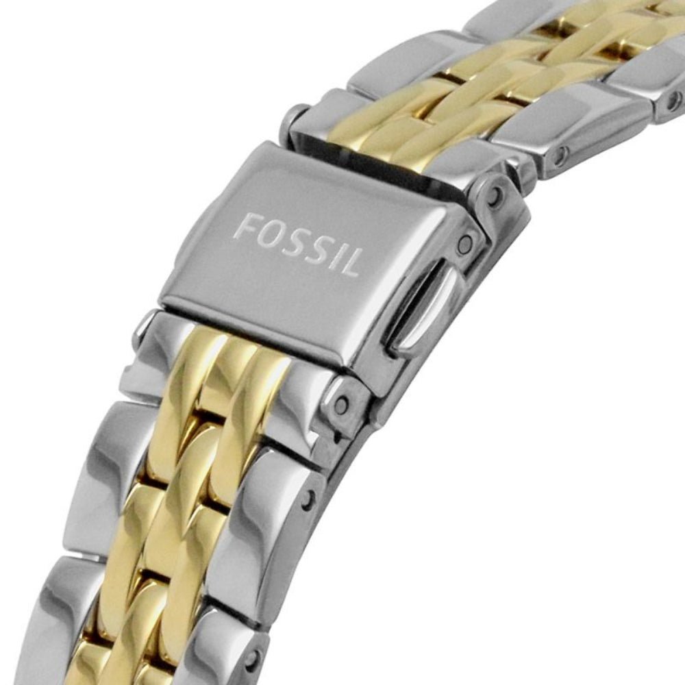 Fossil Jacqueline White Dial With Two-Tone Stainless Steel Strap Women Watch | ES5166 | Time Watch Specialists