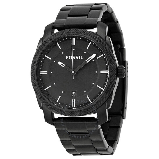 Fossil Machine Black Round Stainless Steel Men's Watch - FS4775 | Time Watch Specialists