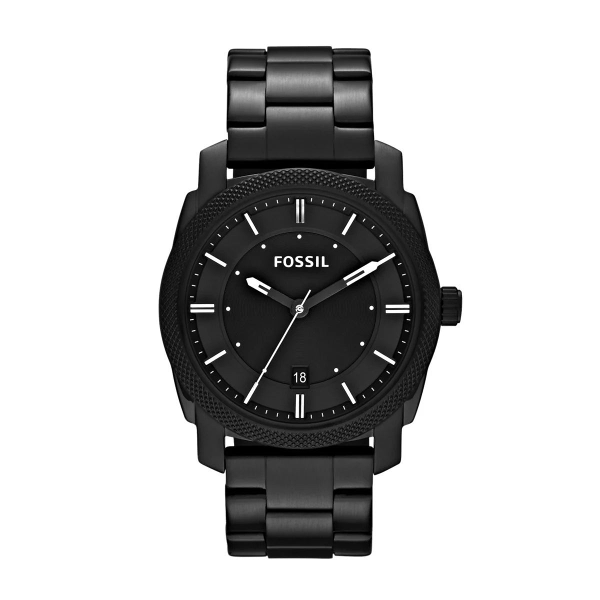 Fossil Machine Black Round Stainless Steel Men's Watch - FS4775 | Time Watch Specialists