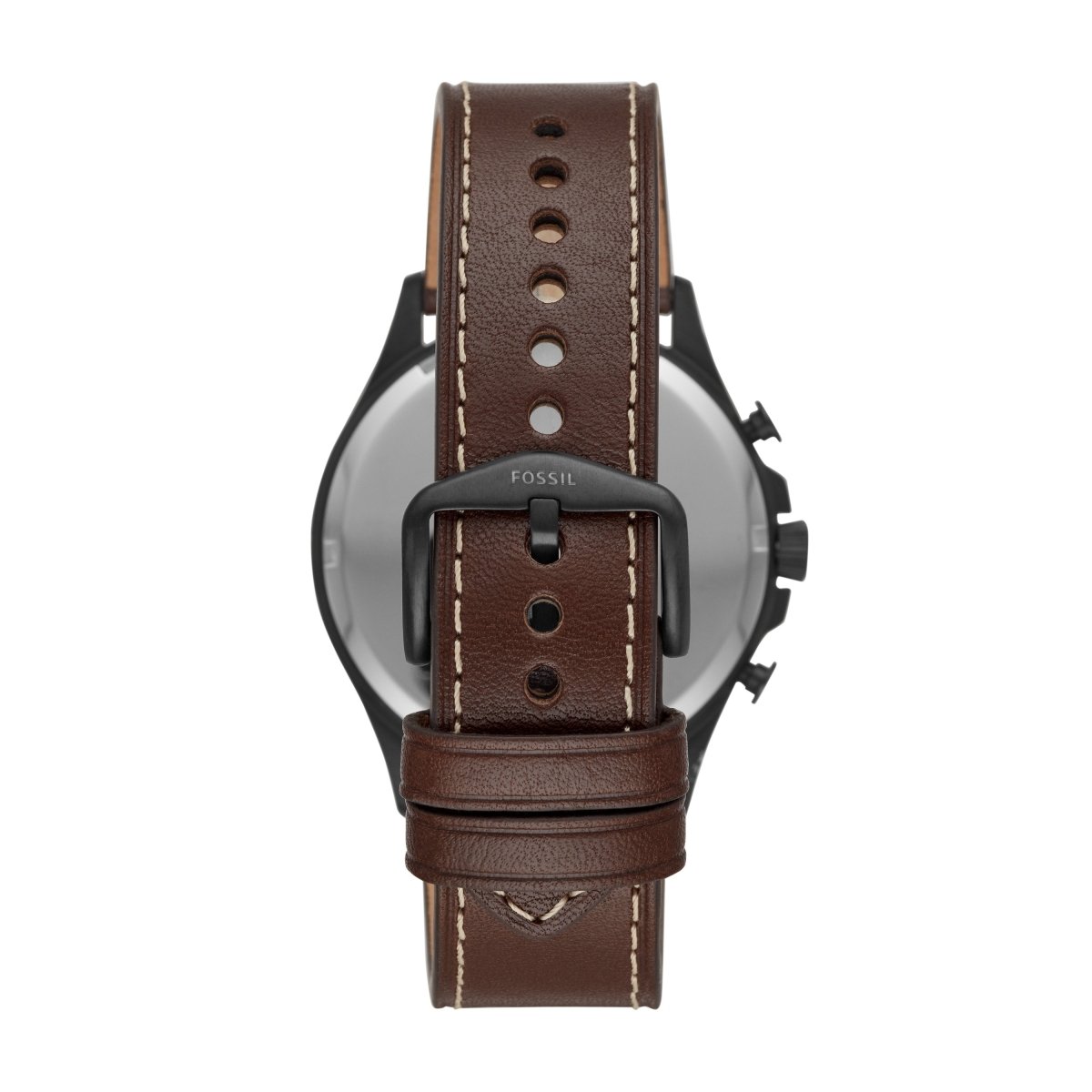Fossil Men's Forrester Chrono Black Round Leather Watch - FS5608 | Time Watch Specialists