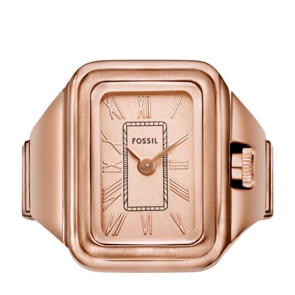 Fossil Raquel Two-Hand, Rose Gold-Tone Stainless Steel Women's Ring Watch | ES5345