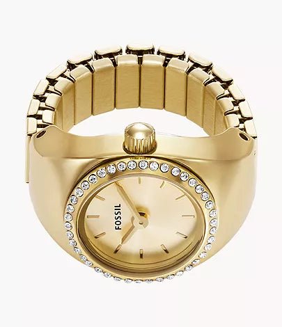 Fossil Ring Two-Hand Gold-Tone Stainless Steel Woman's Watch | ES5319 | Time Watch Specialists
