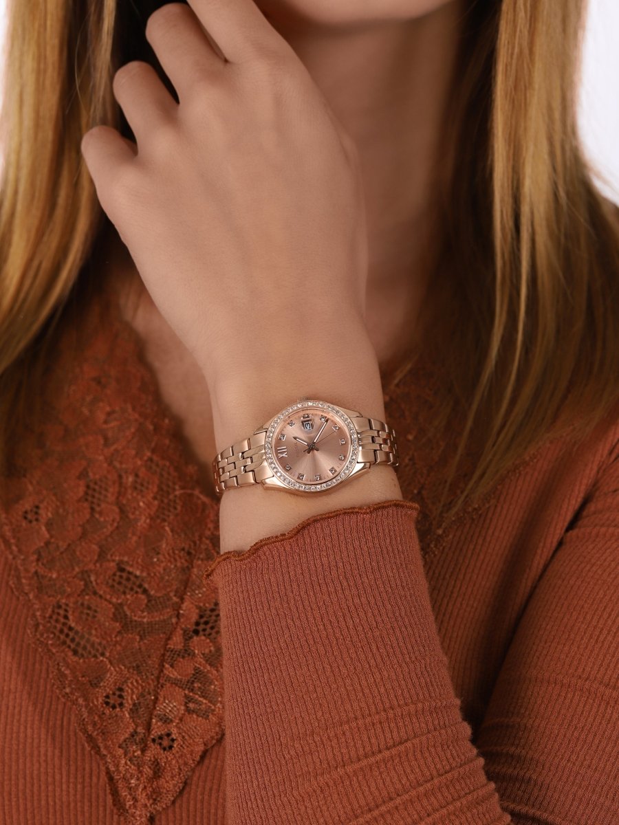 Fossil Scarlette Micro Three-Hand Date Rose Gold-Tone Stainless Steel Women's Watch - ES5038- ES5038 | Time Watch Specialists