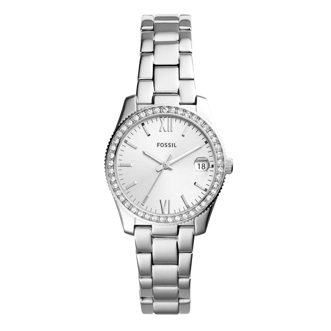 Fossil Scarlette Mini Three-Hand Date Stainless Steel Women's Watch - ES4317 | Time Watch Specialists