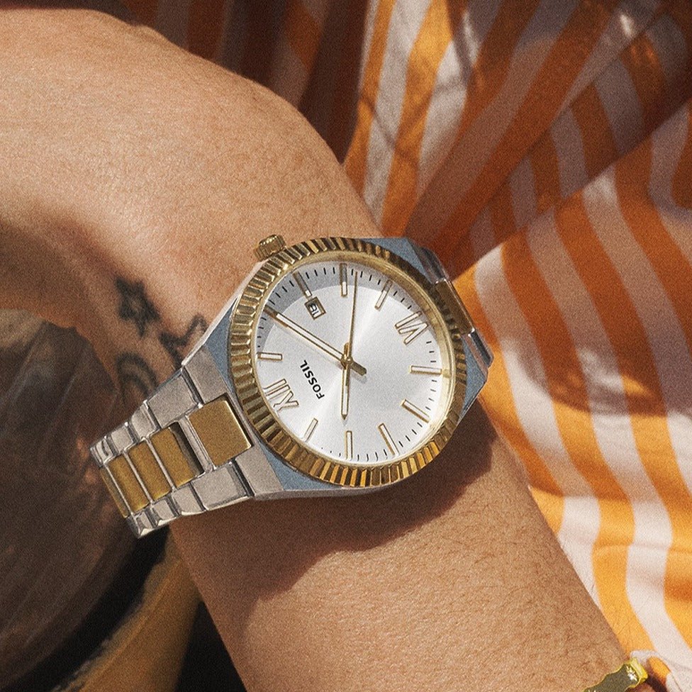 Fossil Scarlette Three-Hand Date Two-Tone Stainless Steel Women's Watch | ES5259 | Time Watch Specialists