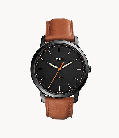 Fossil The Minimalist 3H Black Round Leather Men's Watch | FS5305 | Time Watch Specialists
